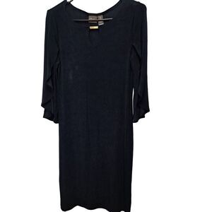 Travelers by Chicos Womens Blue Bell Split Sleeve Shift Dress Size 0/XS/4-6